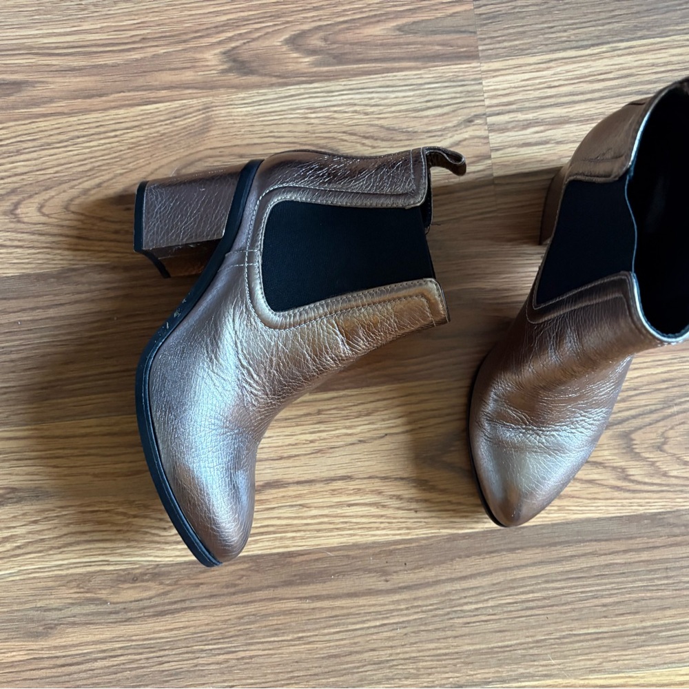 Sonia Kashuk Metallic brushed gold Ankle Booties